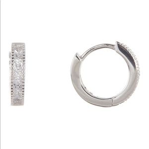 Judith Jack Sterling Silver Crystal Huggies